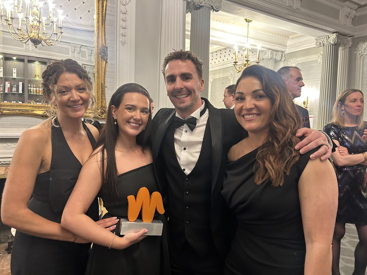 Tom Hughes and Rachael Weston with 2 award winners